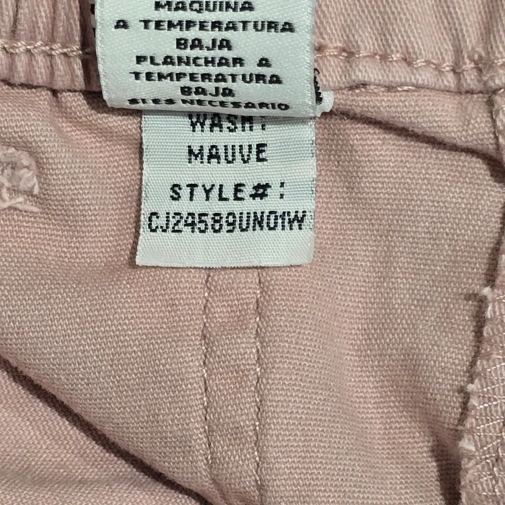 Celebrity Pink Mauve Wide Leg Cargo Pants Elastic Waist Toggle Hem Grunge Size S